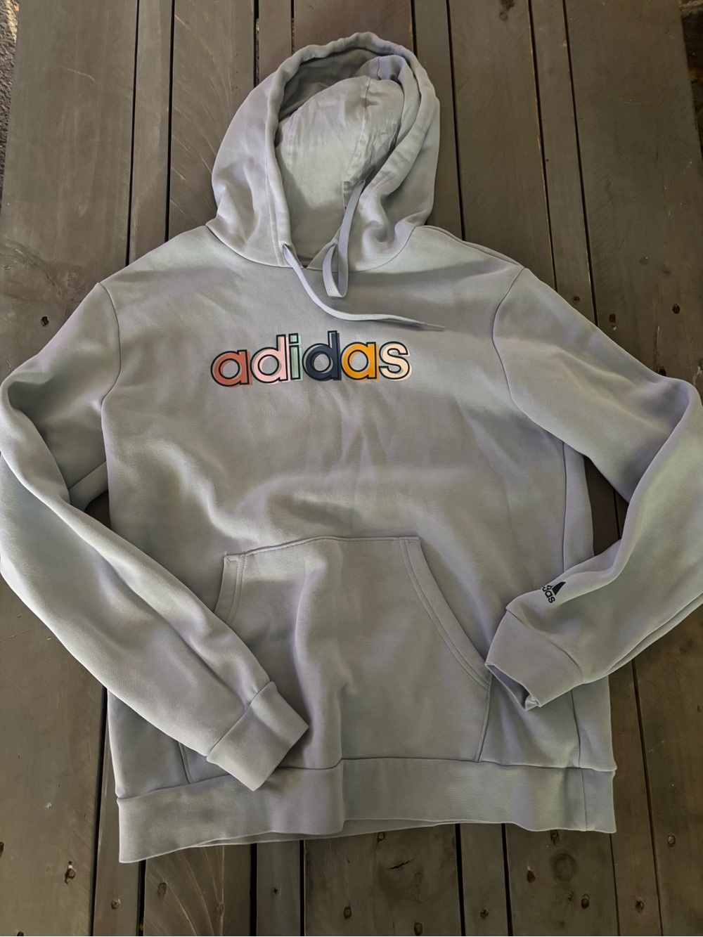 Adidas Women's Multi Linear Graphic Fleece Hoodie - Size Medium (IR8143)